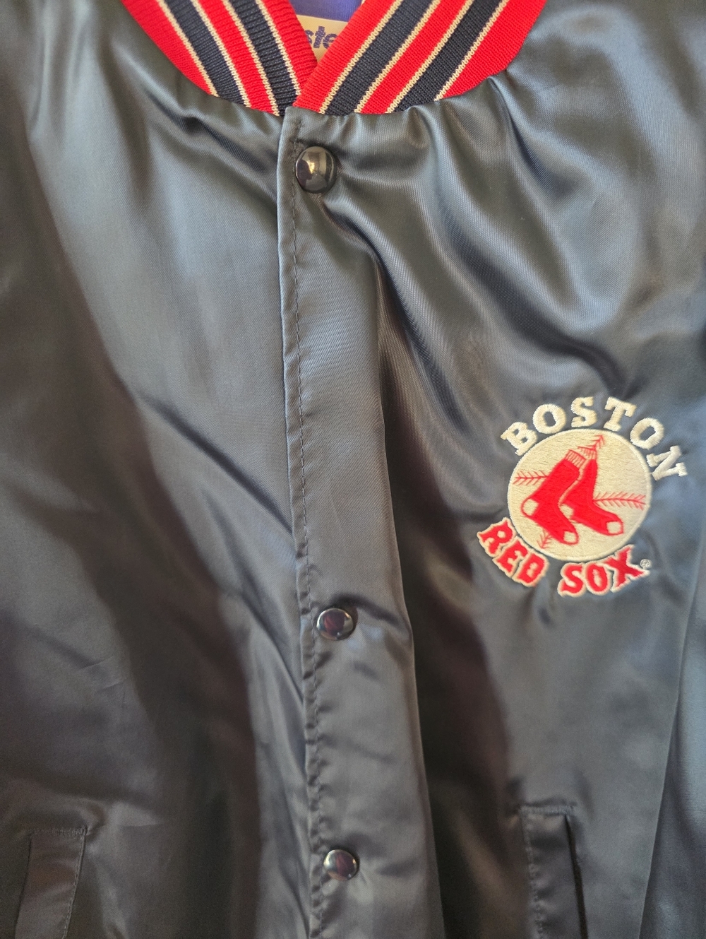 Swingster Vintage Boston Red Sox Satin Jacket Excellent Made in USA Large 1980s - Picture 11 of 12